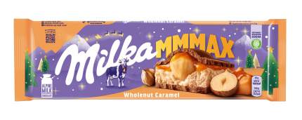 Шоколад молочный Milka с молочной и карамельной начинками и цельным фундуком, 300 г