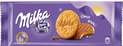 Печенье MILKA из Цельнозерновой муки Овсяные хлопья глазурь Молочный шоколад Флоу-пак 168г