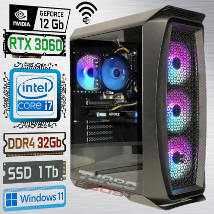 Системный блок Intel Core i7-5820k+RTX3060 12Gb+DDR4 32Gb+SSD 1000Gb (BLACK GAMING)