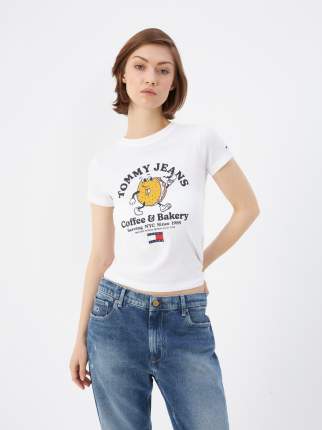 Футболка женская Tommy Jeans DW0DW13728YBR белая, размер S
