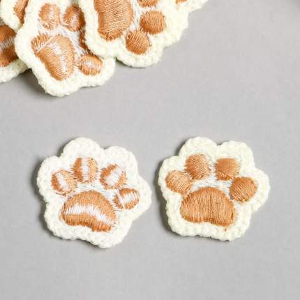 Декор для творчества текстиль вышивка "Лапка" 3,2х2,8   ...