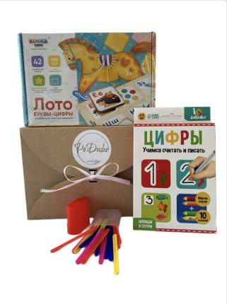 Описание Состав набора: - Детское развивающее деревянное ЛОТО «БУКВЫ-ЦИФРЫ» - Развивающий набор Пиши-стирай «Цифры». Учимся считать  ...