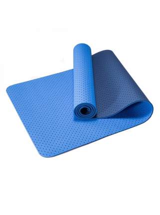 Коврик для йоги TPE6-S голубой 183 см, 6 мм
