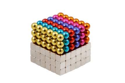 Куб из магнитных шариков и кубиков Forceberg Cube 5 мм, цветной/стальной, 216 элементов