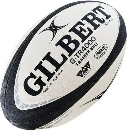 Мяч для регби "GILBERT G-TR4000" арт.42097805, р.5, резина, ручная сшивка, бело-чер