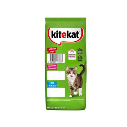 Сухой корм Kitekat для взрослых кошек Мясной Пир, 15кг