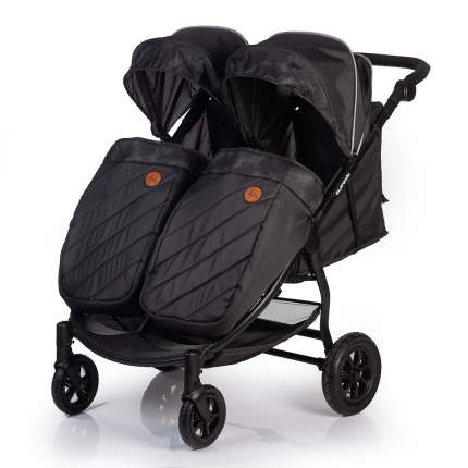 Прогулочная коляска для двойни Acarento Prevalenza Duo, с надувными колесами,темно-серый