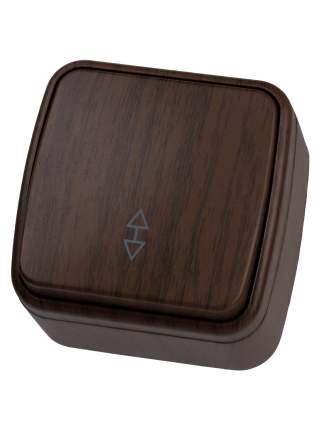 Переключатель на 2 направления 1-кл. открытой установки IP20 10А, венге "Дача"   ...