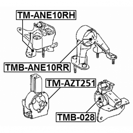 Опора двигателя FEBEST TM-ANE10RH