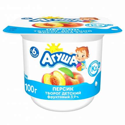 Творог Агуша фруктовый с персиком 3,9%, 100 г БЗМЖ
