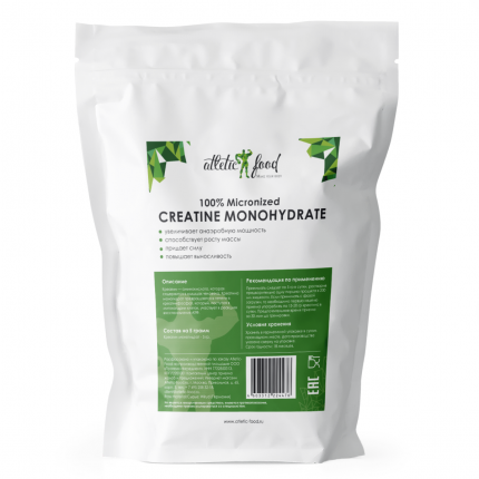 Креатин Atletic Food 100% Micronized Creatine Monohydrate - 500 грамм