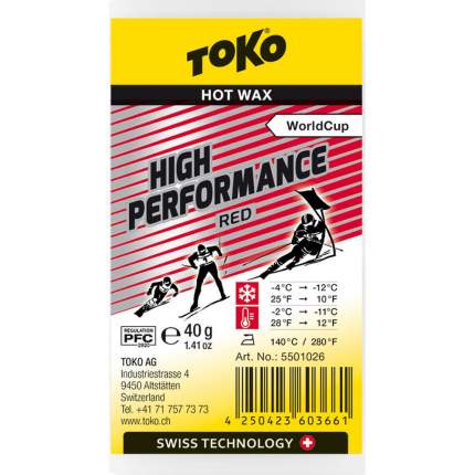 Высокофтористый парафин Toko 2020-21 High Performance Red 40 G Red