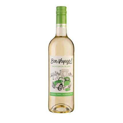 Вино Bon Voyage Sauvignon Blanc, белое, слабогазированное, безалкогольное, 750 мл
