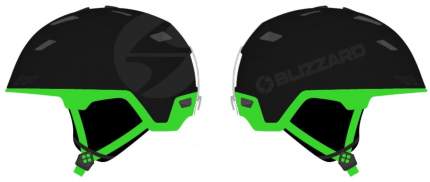 Шлем Blizzard Double 2020/2021, black matt/neon green big logo