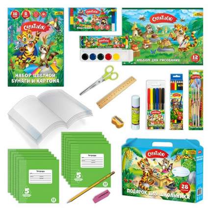 Портфель "Подарок для школьника", 28 предметов, Creativiki, цвет разноцветный