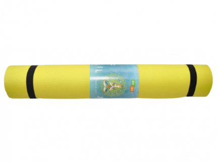 Коврик для йоги Go Do КВ6103 желтый 173 см, 0,6 мм