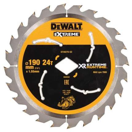 Пильный диск DEWALT XR EXTREME RUNTIME DT40270; 190x30мм; 24T.
