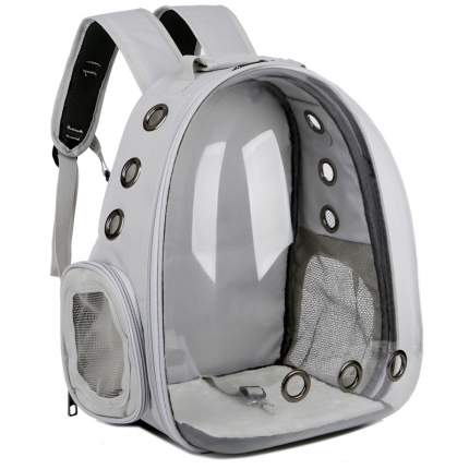 Рюкзак для кошек и собак Baziator Иллюминатор с вентиляцией для воздуха 18x31x42см серый