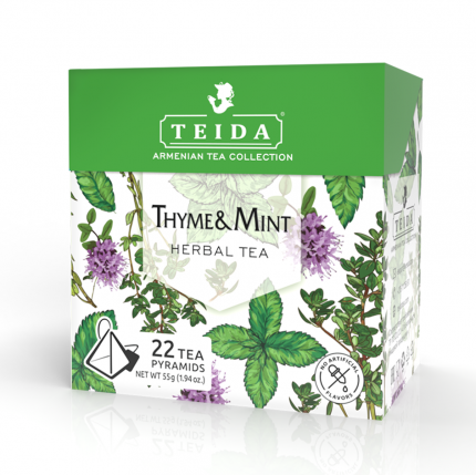 Чай травяной Teida Thyme & Mint в пирамидках 2,5 г х 22 шт