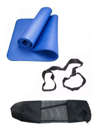 Коврик для йоги и фитнеса URM B01001 синий 183 см, 10 мм