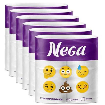 Набор Туалетная бумага "Smile", набор: 6 уп по 4 рулона, Nega KGN75043
