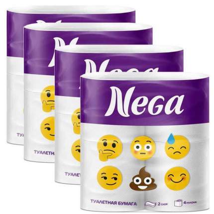 Набор Туалетная бумага "Smile", 4 уп по 4 рулона, Nega KGN75036
