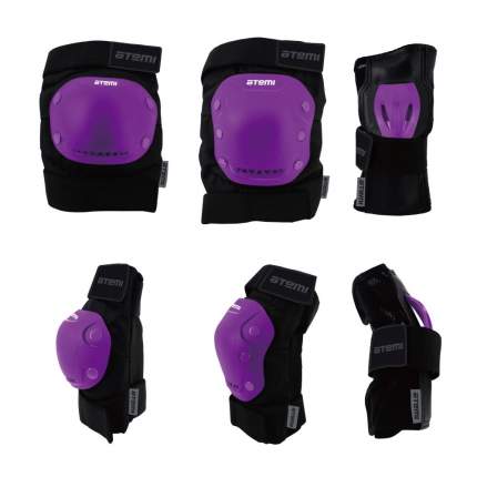 Набор защиты для подростков, цвет Atemi фиолет/черный, размер м (9-15 лет), Aprs02pm