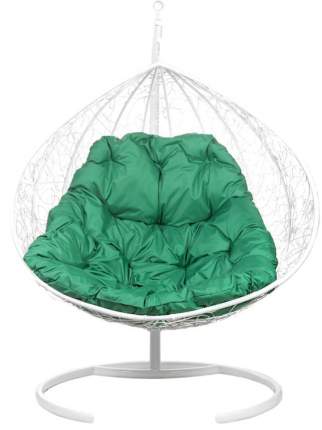 Подвесное кресло Bigarden Gimini белое со стойкой зеленая подушка