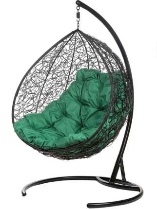Подвесное кресло Bigarden Gimini черное со стойкой зеленая подушка