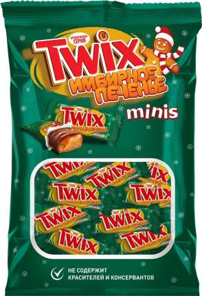 Конфеты Twix minis шоколадные с имбирным печеньем