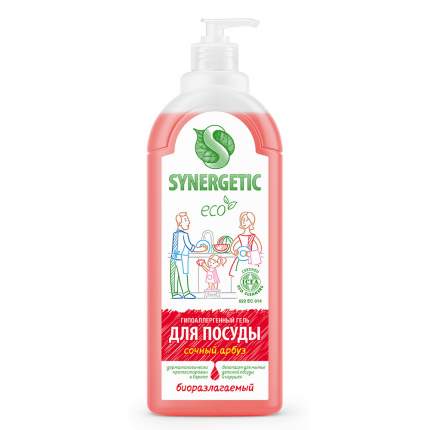 Средство для мытья посуды и детских игрушек SYNERGETIC Сочный арбуз, 1 л