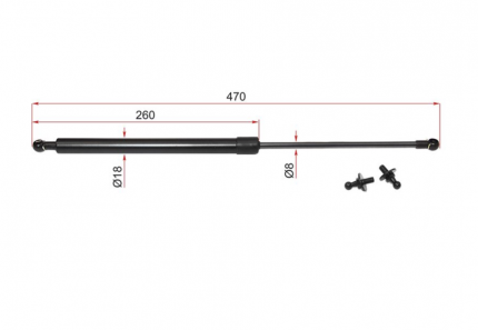 Амортизатор Капота Toyota Land Cruiser Prado 120 02-09/Lexus Gx470 02-07/ Hilux Surf/4Runn