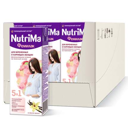 Напиток для беременных и кормящих со вкусом ванили Nutrima Фемилак, Нутрима, 200 мл, 18 шт