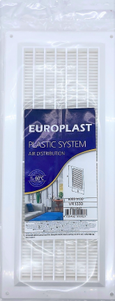 Европейская вентиляционная решетка из ABS-плстика EUROPLAST VR1330, 130x300мм
