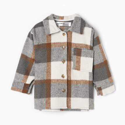 Рубашка детская KAFTAN утеплённая, цвет серо-бежевый, размер 110Вид застёжкиПуговицы(-а)Вырез горловиныВоротник-стойкаДекоративные элементыКарманДля когоДля девочки,   ...