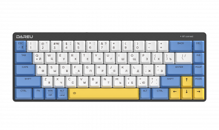 Проводная/беспроводная игровая клавиатура Dareu EK868 White/Blue/Yellow