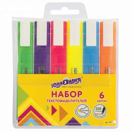 (3 шт.) - Набор текстовыделителей ЮНЛАНДИЯ 6 шт., "COLORSTAR", линия 1-4 мм, 151709 (арт. 151709) Текстовыделители  ...