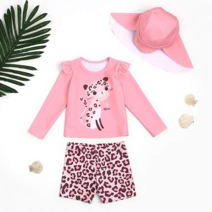 Материал верха: полиэстер, Цвет производителя: розовый, Тип: купальник раздельный детский, Цвет:   ...