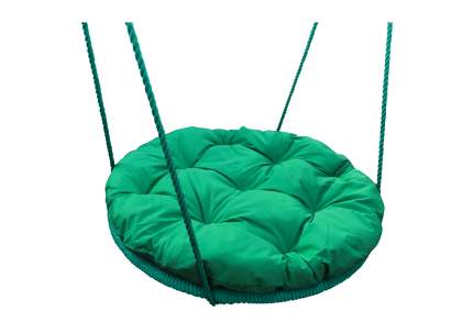 Качели M-GROUP "ГНЕЗДО" с подушкой 0,8 м, с оплёткой, зелёная подушка