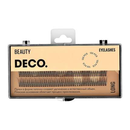 Пучки ресниц DECO. с плоским основанием в форме галочки (long) 120 шт