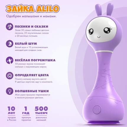 Интерактивная музыкальная игрушка Умный Зайка alilo R1 распознавание цветов