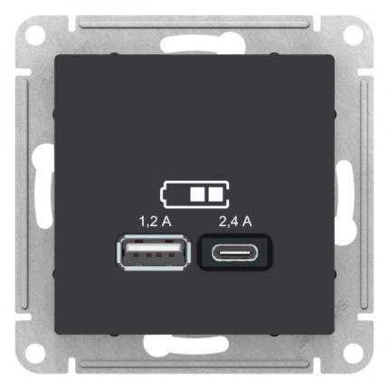 W1171808 розетка usb тип a с черный матовый