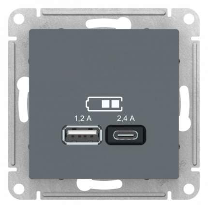 W1171808 розетка usb тип a с черный матовый