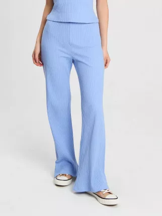 Брюки клёш для девочек подростков из мягкого трикотажа. Пояс на резинке позволяет регулировать посадку штанов летних  ...