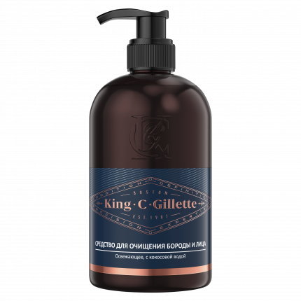 Средство Gillette, для очищения бороды и лица King C. с кокосовой водой, 350 мл
