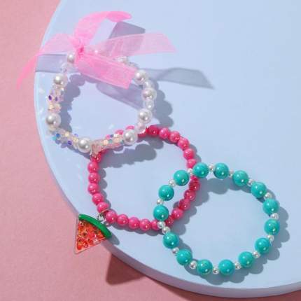 Набор детских браслетов "Выбражулька" с бантом, арбуз,   ...