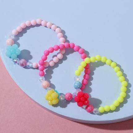 Набор детских браслетов "Выбражулька" цветы,   ...