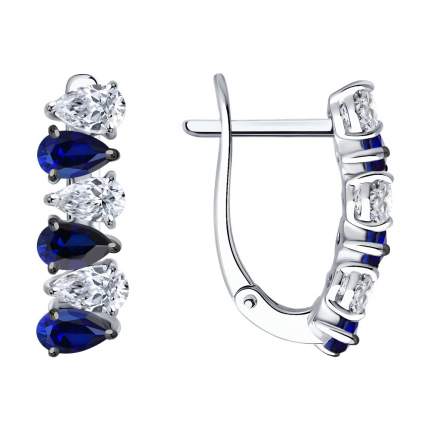 Серьги из белого золота SOKOLOV 2021223-3, сапфир