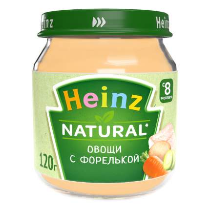 Пюре Heinz Овощи с форелькой, 8 мес., 12 шт. по 120 г