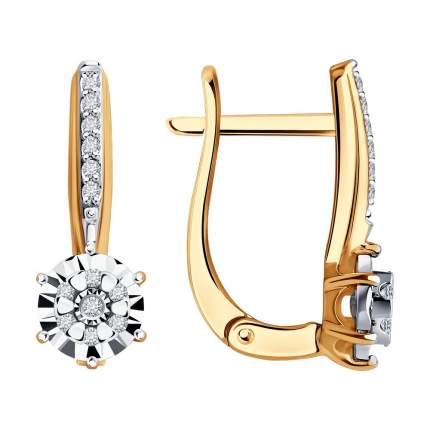 Серьги из комбинированного золоа SOKOLOV Diamonds 1022111, бриллиант